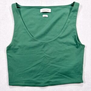 ARITZIA‎ BABATON Women's Size S Green Sleeveless Scoop Neck Cropped Tank Top